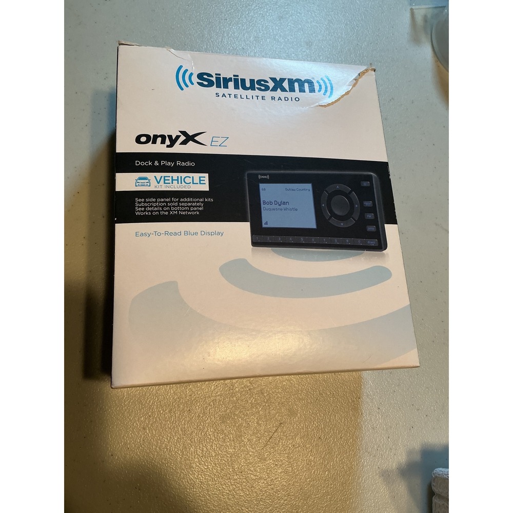 SiriusXM Onyx EZ Satellite Radio with Vehicle Kit XEZ1V1 Black Blue Display